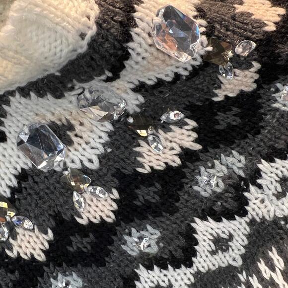 Cato Woman White Jeweled Rhinestone Fairisle Knit Sweater Plus Size 22/24W - Picture 6 of 9